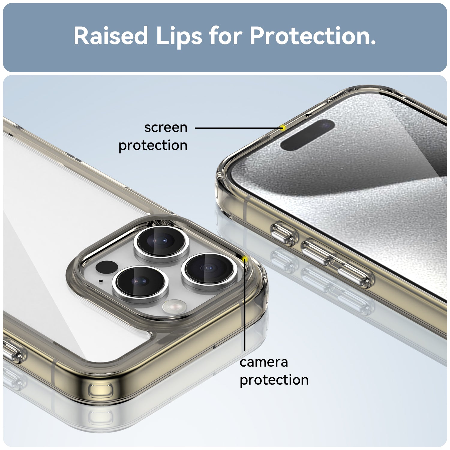 Apple iPhone 16 Pro Soft TPU Bumper Case [Clear Grey]