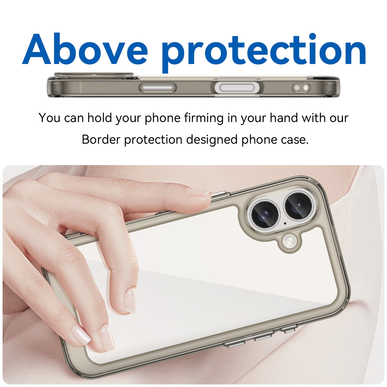 Apple iPhone 16 Soft TPU Bumper Case [Clear Grey]
