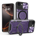 iPhone 16e 17e Ring Kickstand Case w/ Camera Cover Purple - Purple