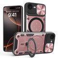 iPhone 16e 17e Ring Kickstand Case w/ Camera Cover Rose Gold - Rose Gold