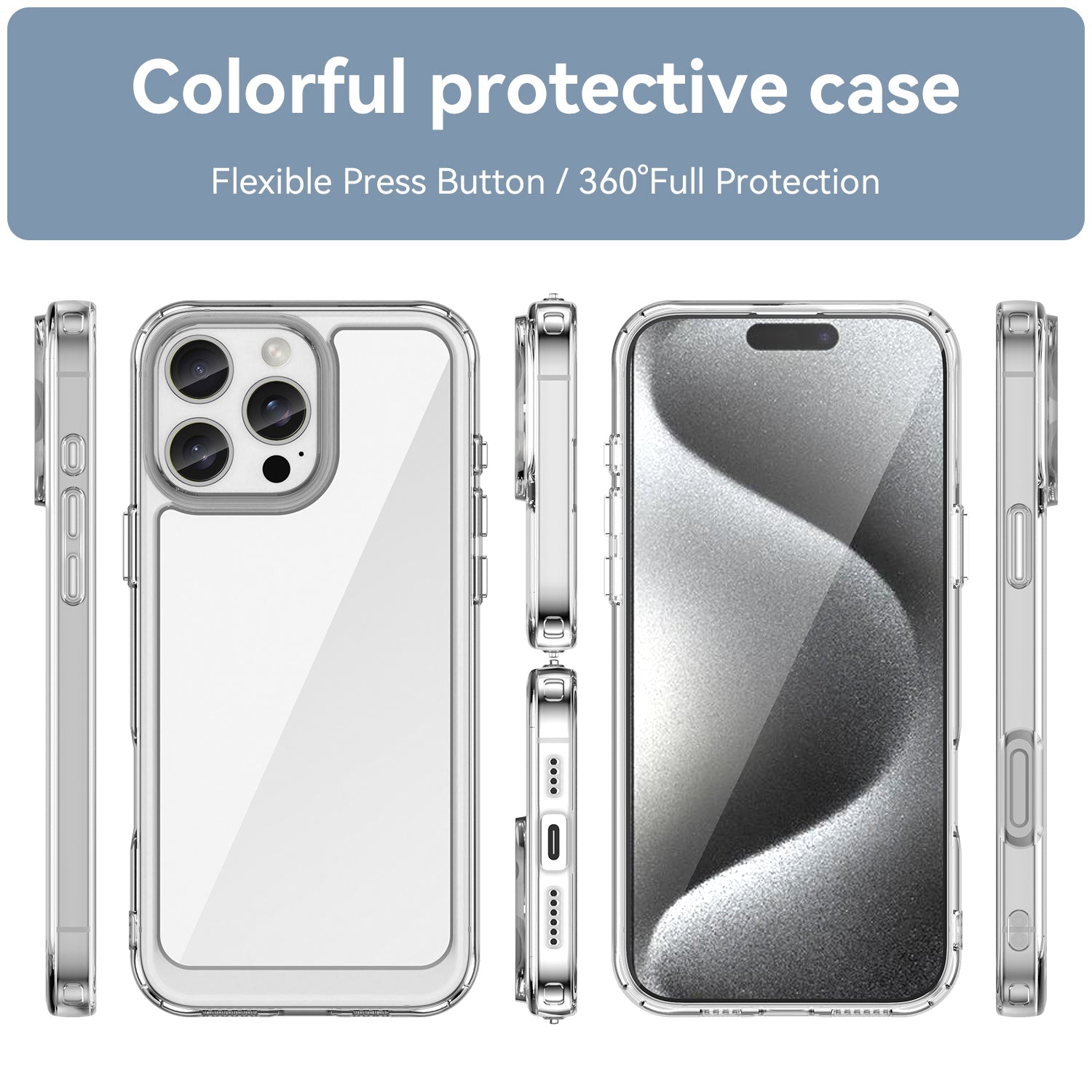 Apple iPhone 16 Pro Max Soft TPU Bumper Case [Clear]