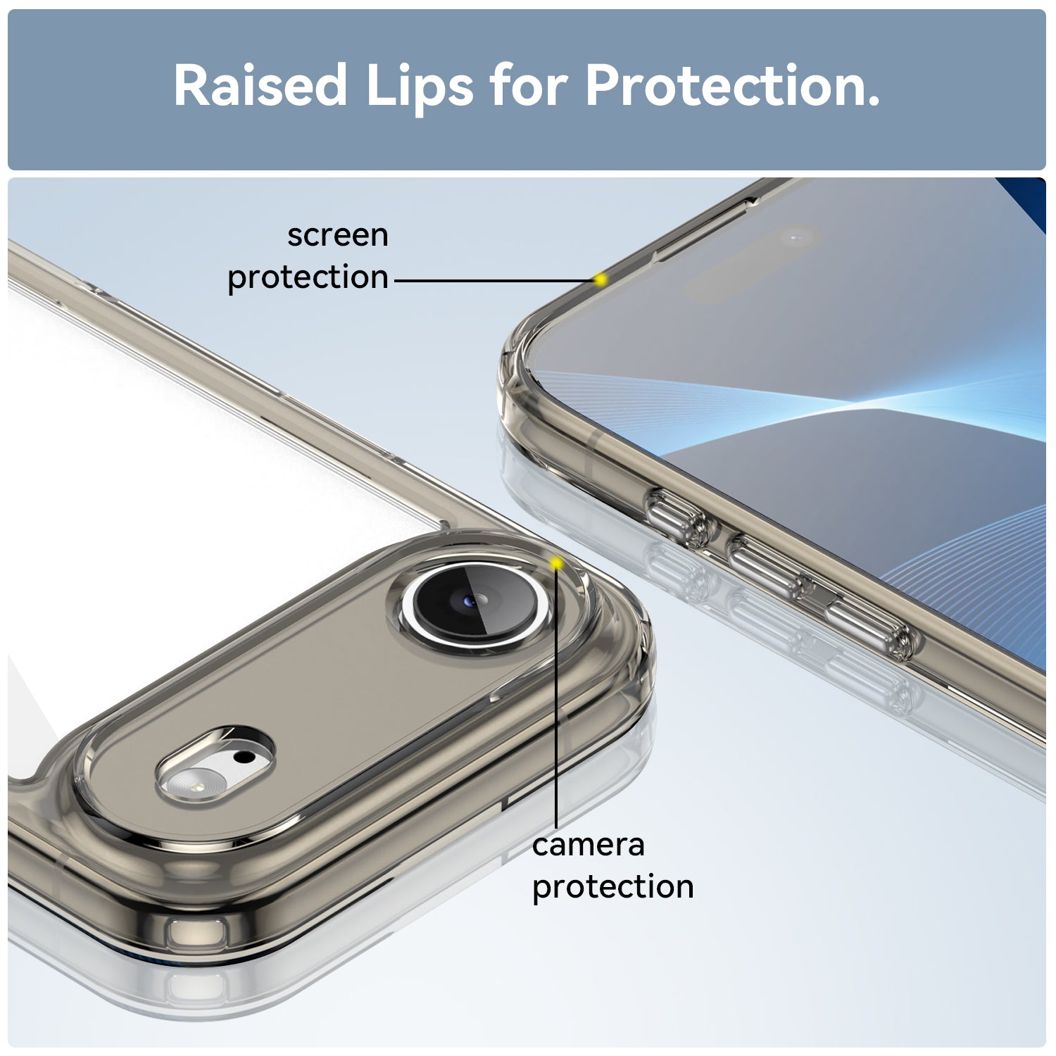 Apple iPhone 17 Air Soft TPU Bumper Case [Clear Grey]