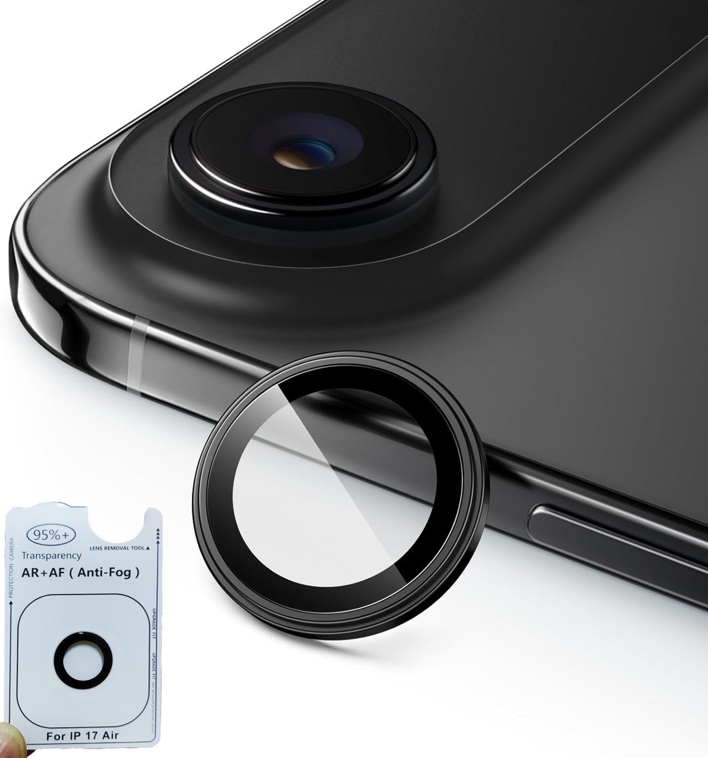 iPhone Air Eagle Eye AR+AF Camera Lens Protector with Removal Tool [Black]