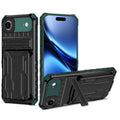 iPhone Air Heavy Duty Kickstand Card Holder Case Shockproof Teal - Teal