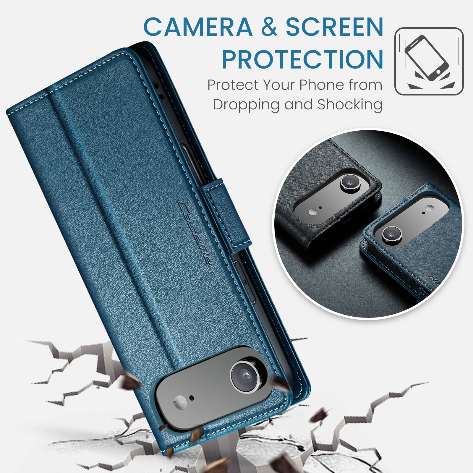 Apple iPhone 17 Air CaseMe Retro Wallet Case [Navy]