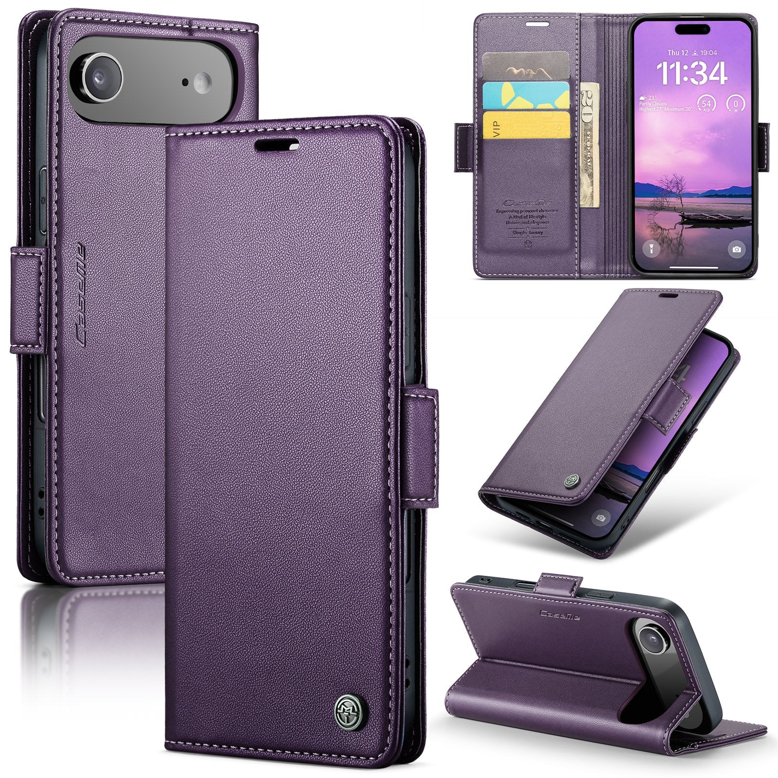 Apple iPhone Air CaseMe Retro Wallet Case [Purple]