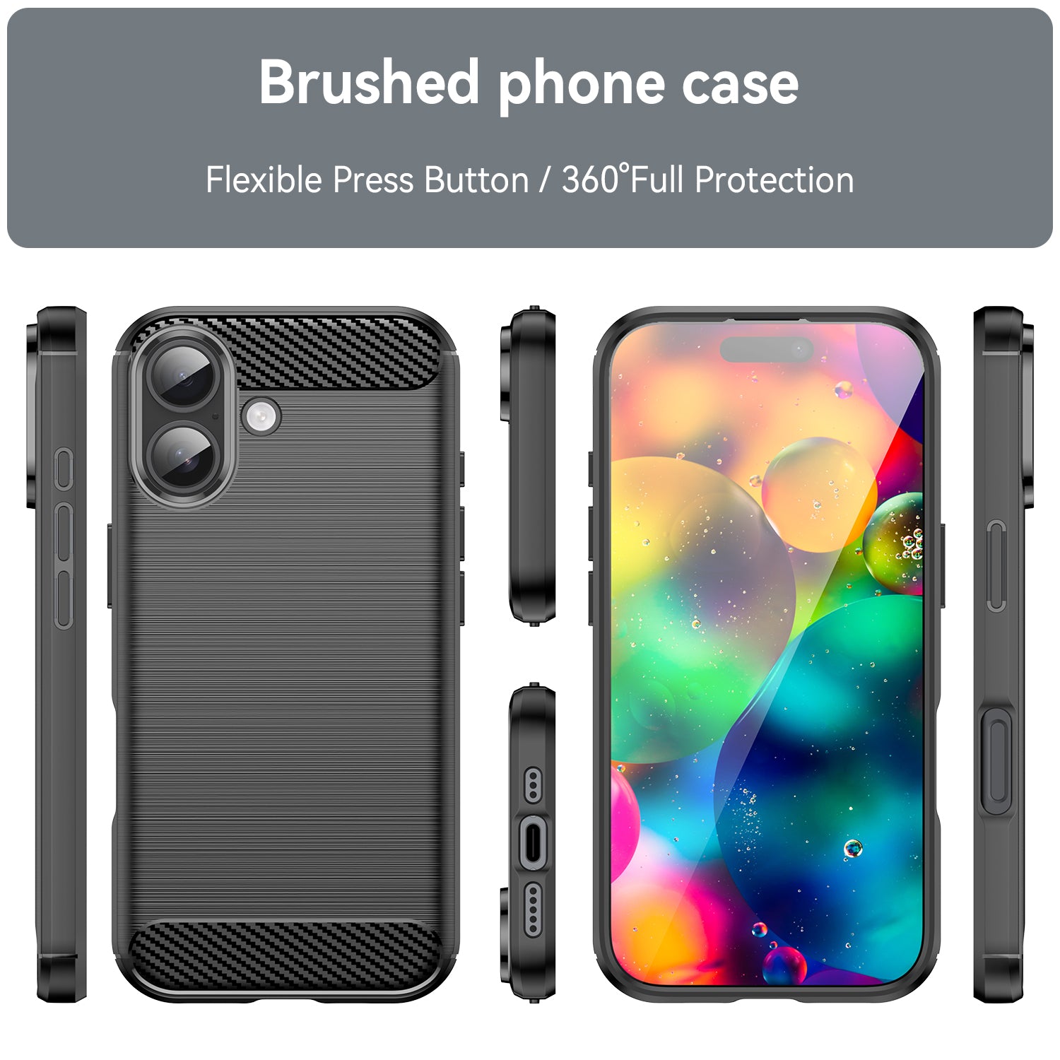 Apple iPhone 17 Carbon Fibre Brushed Case [Black]