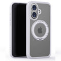 iPhone 17 Clear MagSafe 360° Rotating Ring Stand Case [White] - White