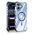 iPhone 16 CrystalGuard MagSafe Clear Shockproof Bumper Case [Midnight Blue] - Midnight Blue