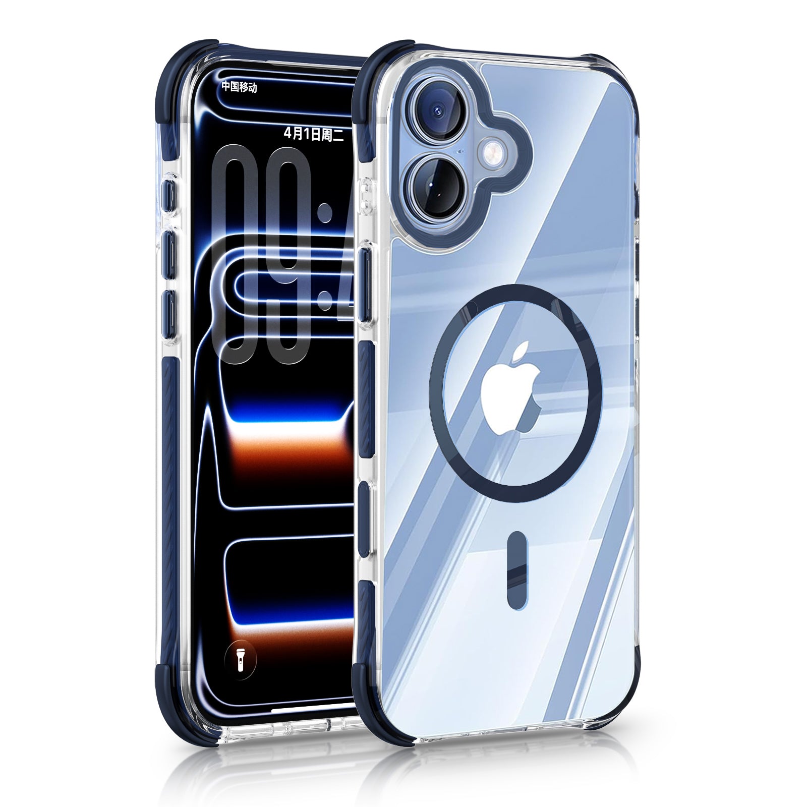 iPhone 17 CrystalGuard MagSafe Clear Shockproof Bumper Case [Midnight Blue]