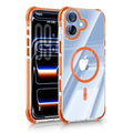 iPhone 16 CrystalGuard MagSafe Clear Shockproof Bumper Case [Orange] - Orange
