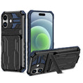 iPhone 17 Heavy Duty Kickstand Card Holder Case Shockproof Navy - Navy