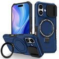 iPhone 17 MagSafe Case with Sliding Camera Cover & Ring Stand [Navy] - Navy