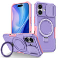 iPhone 17 MagSafe Case with Sliding Camera Cover & Ring Stand [Purple] - Purple