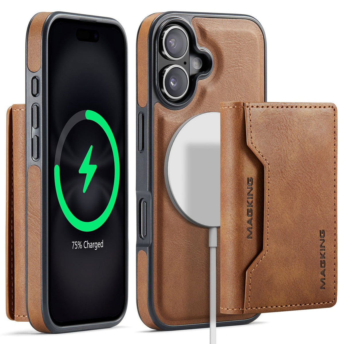 iPhone 17 DG.Ming MagSafe Wallet Case [Brown]