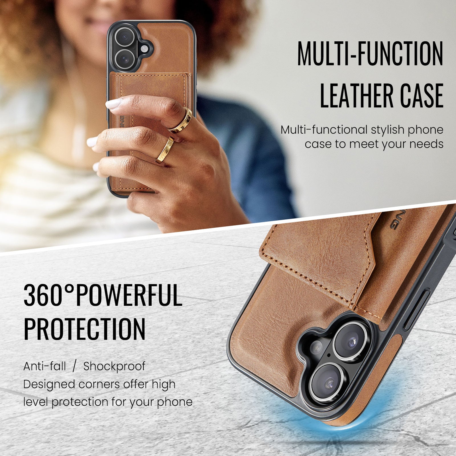 iPhone 17 DG.Ming MagSafe Wallet Case [Brown]