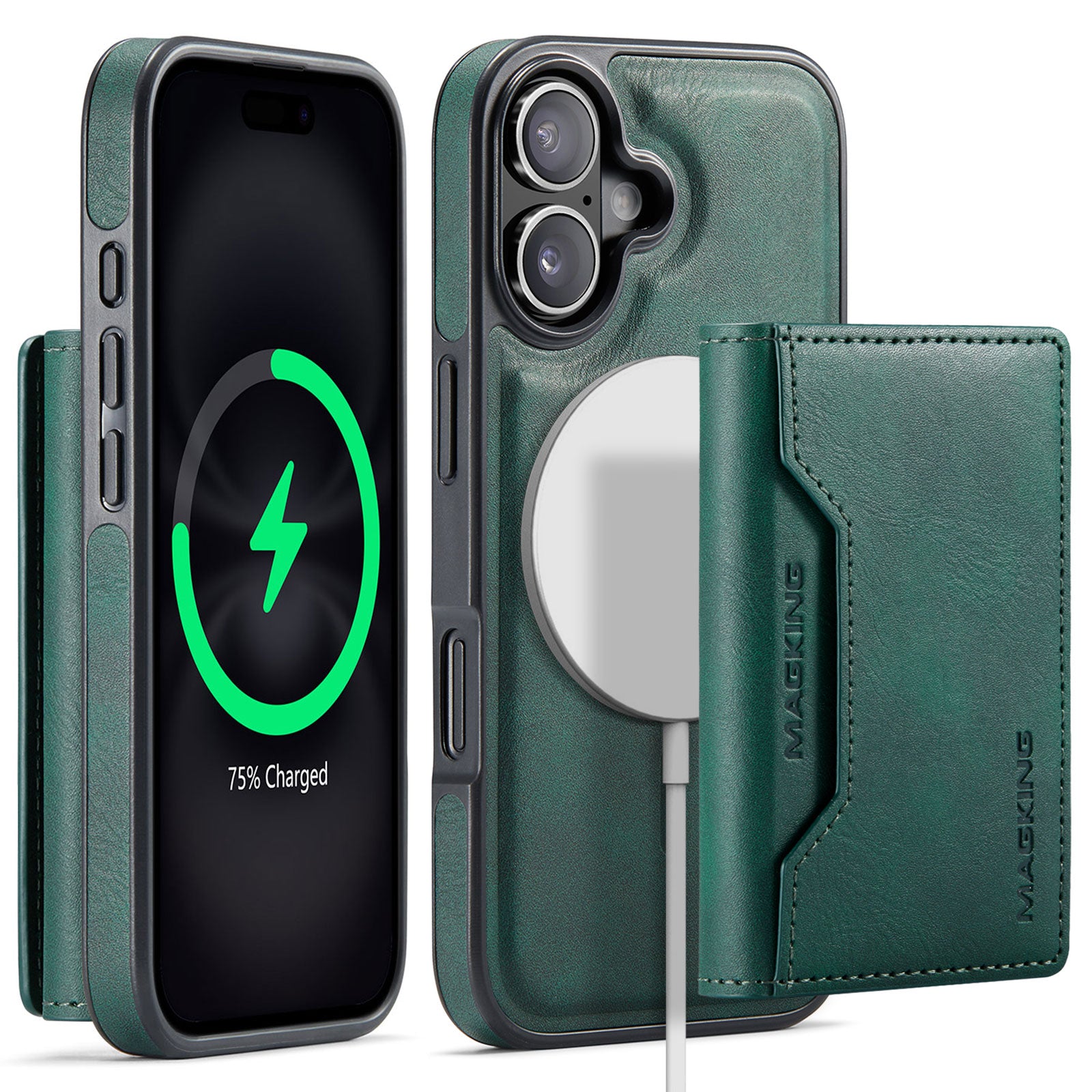 iPhone 17 DG.Ming MagSafe Wallet Case [Green]