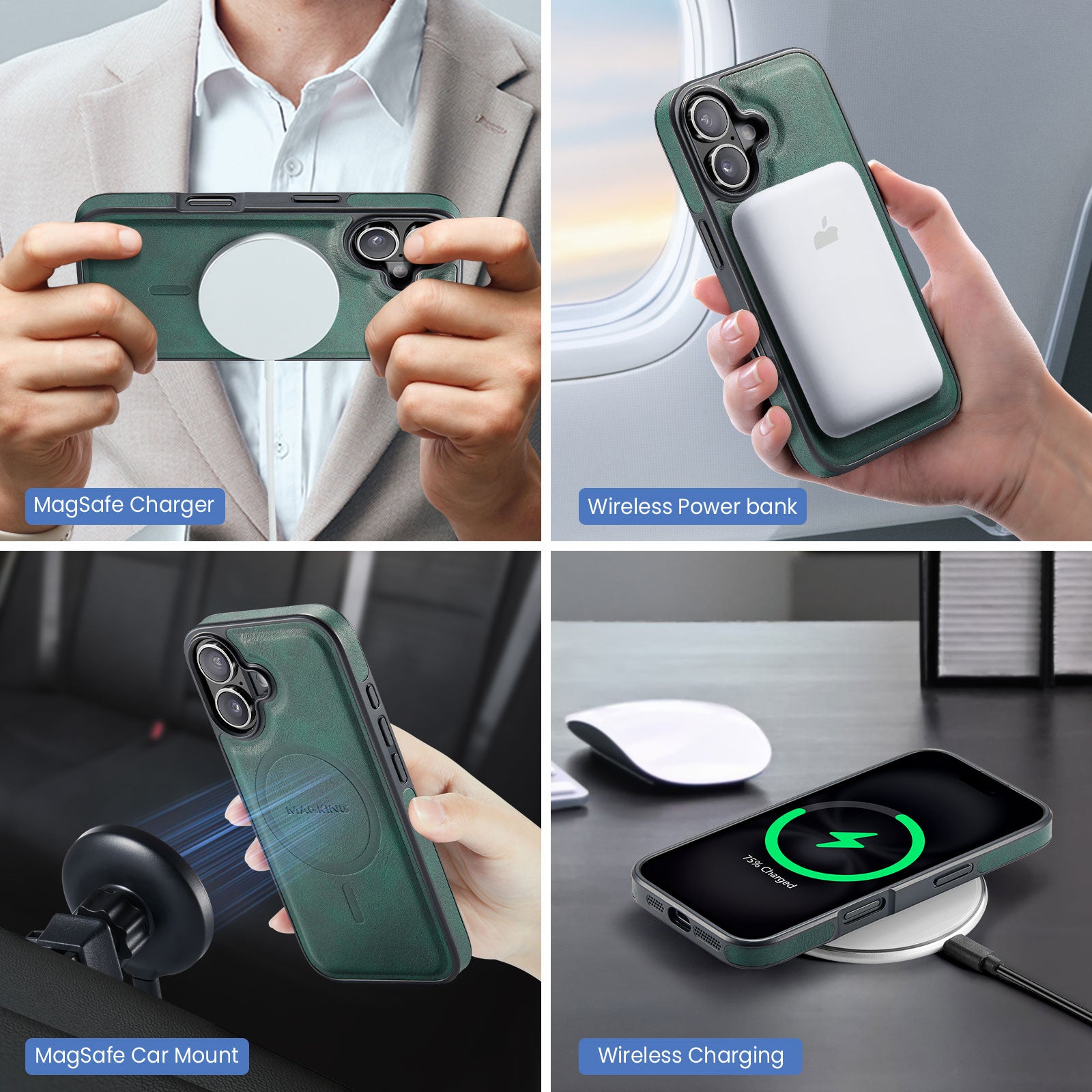 iPhone 17 DG.Ming MagSafe Wallet Case [Green]