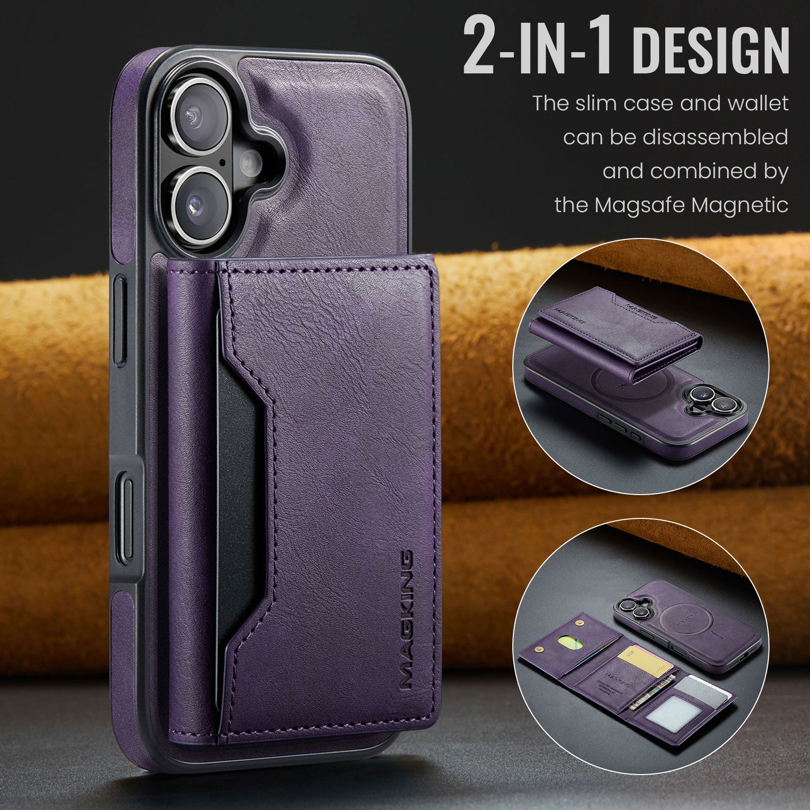 iPhone 17 DG.Ming MagSafe Wallet Case [Purple]