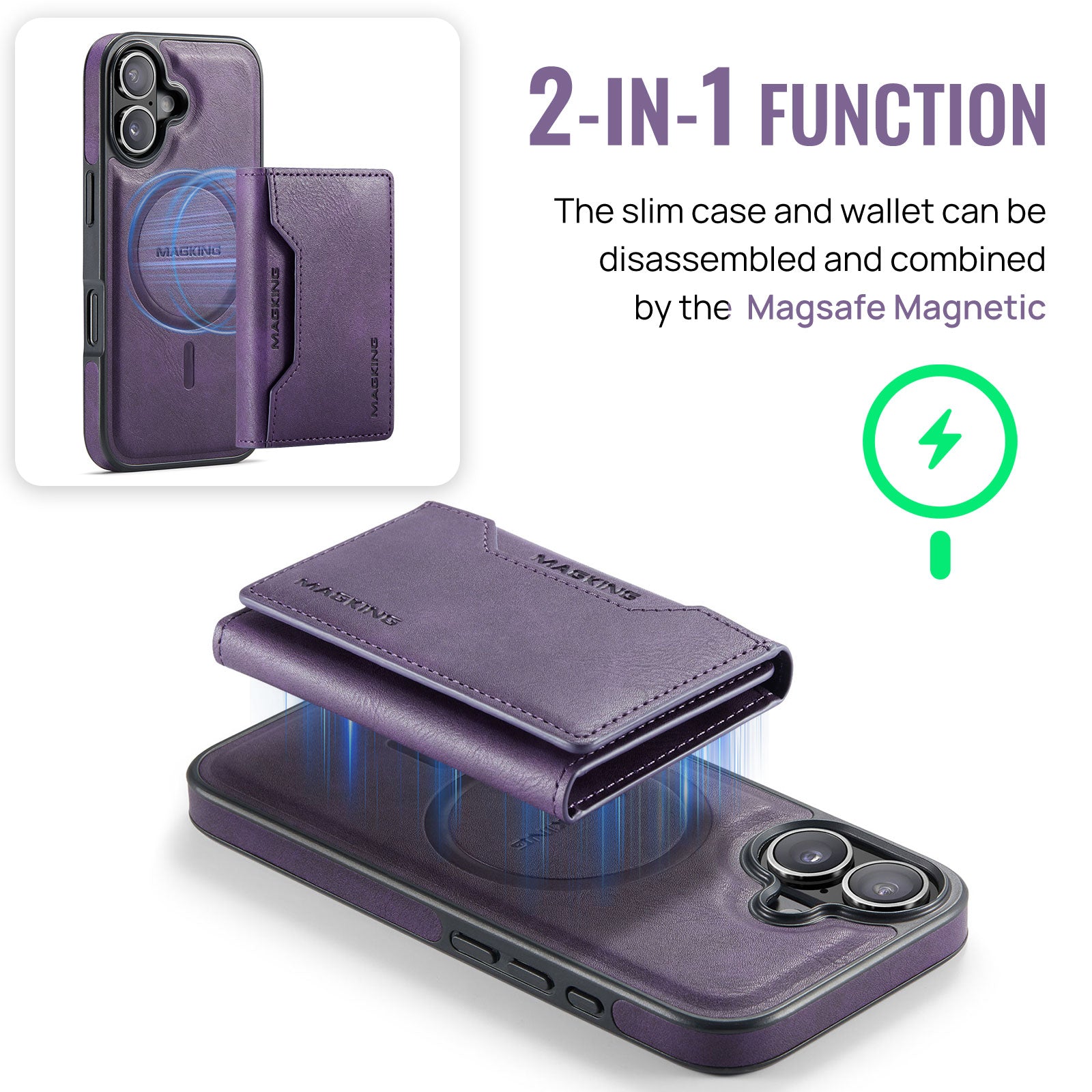 iPhone 17 DG.Ming MagSafe Wallet Case [Purple]