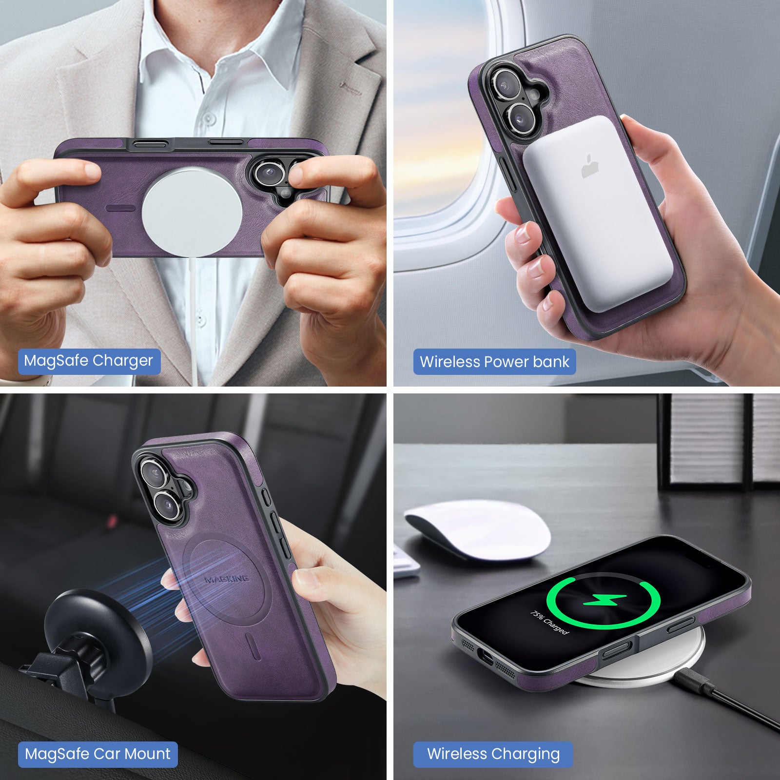 iPhone 17 DG.Ming MagSafe Wallet Case [Purple]
