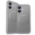 iPhone 17 Premium Matte MagSafe 360° Rotating Ring Stand Case [Grey] - Grey