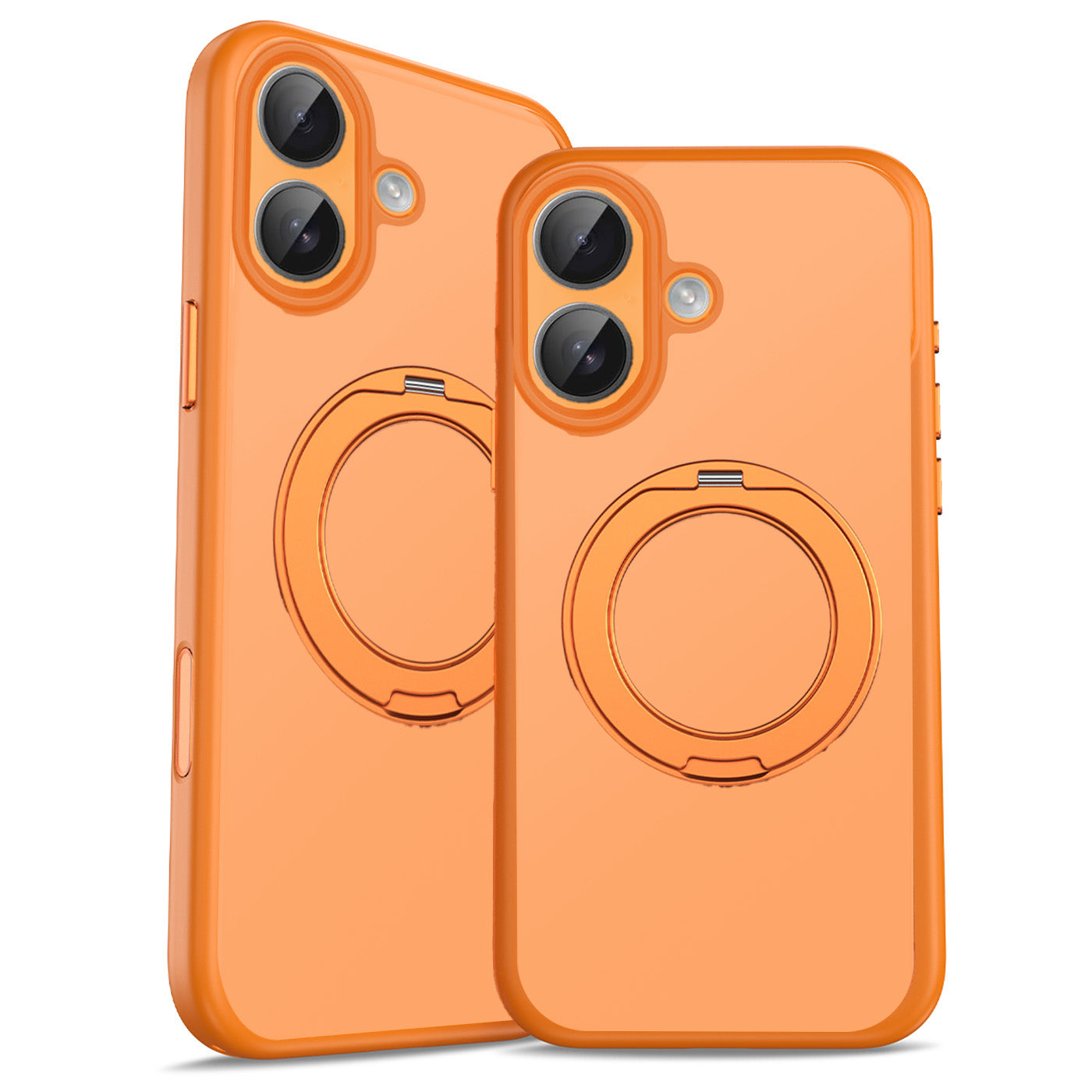 iPhone 17 Premium Matte MagSafe 360° Rotating Ring Stand Case [Orange]