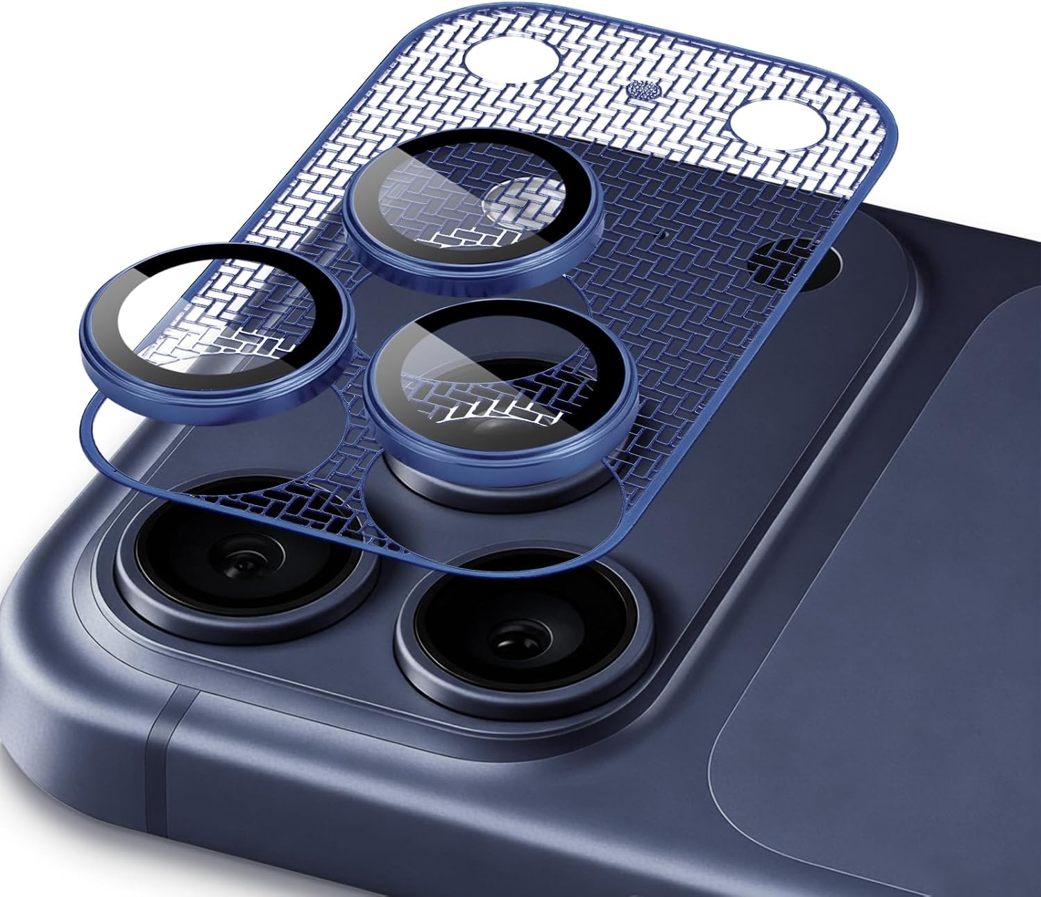 iPhone 17 Pro Eagle Eye AR+AF Lens Protector + Ultra-Thin Camera Island Film - Titanium Blue