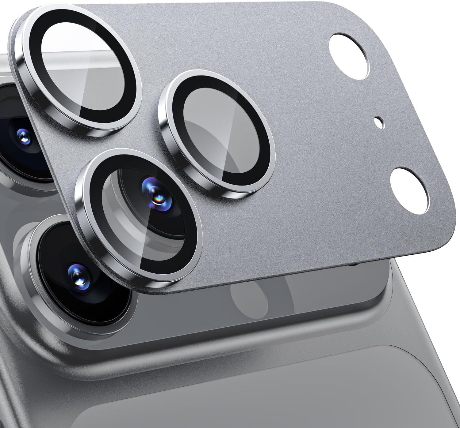 iPhone 17 Pro AR+AF Matte Alloy Camera Island Lens Protector [Silver]