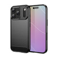 iPhone 17 Pro Carbon Fibre TPU Case Slim Shockproof Cover Black - Black