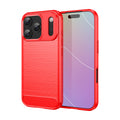 iPhone 17 Pro Carbon Fibre TPU Case Slim Shockproof Cover Red - Red