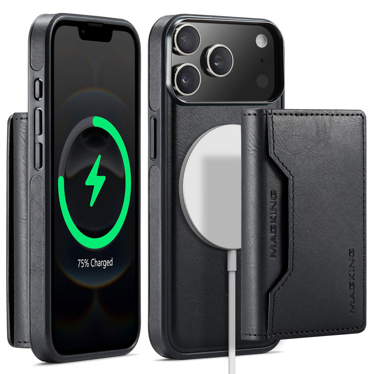 iPhone 18 Pro / 17 Pro DG.Ming MagSafe Wallet Case [Black]