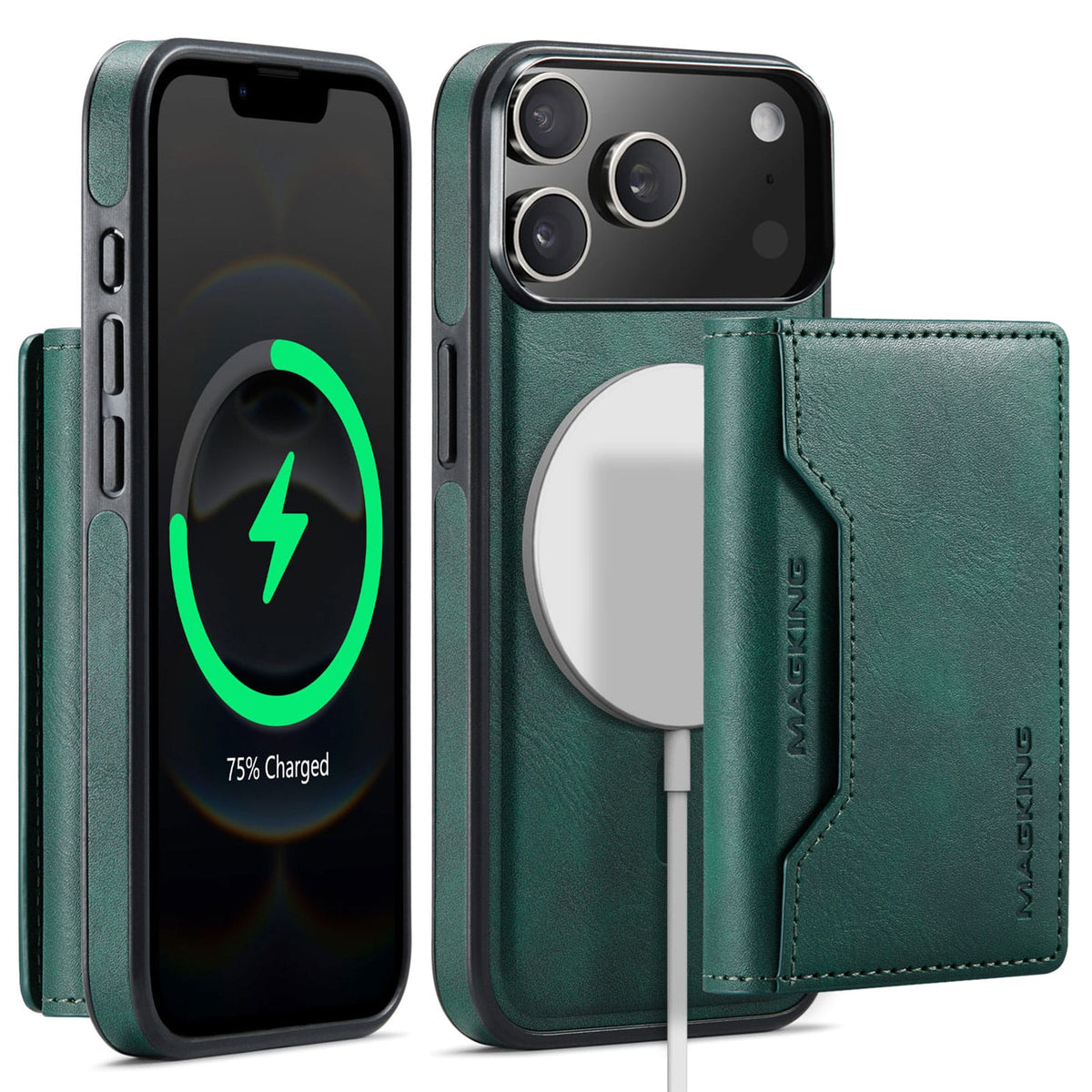 iPhone 18 Pro / 17 Pro DG.Ming MagSafe Wallet Case [Green]