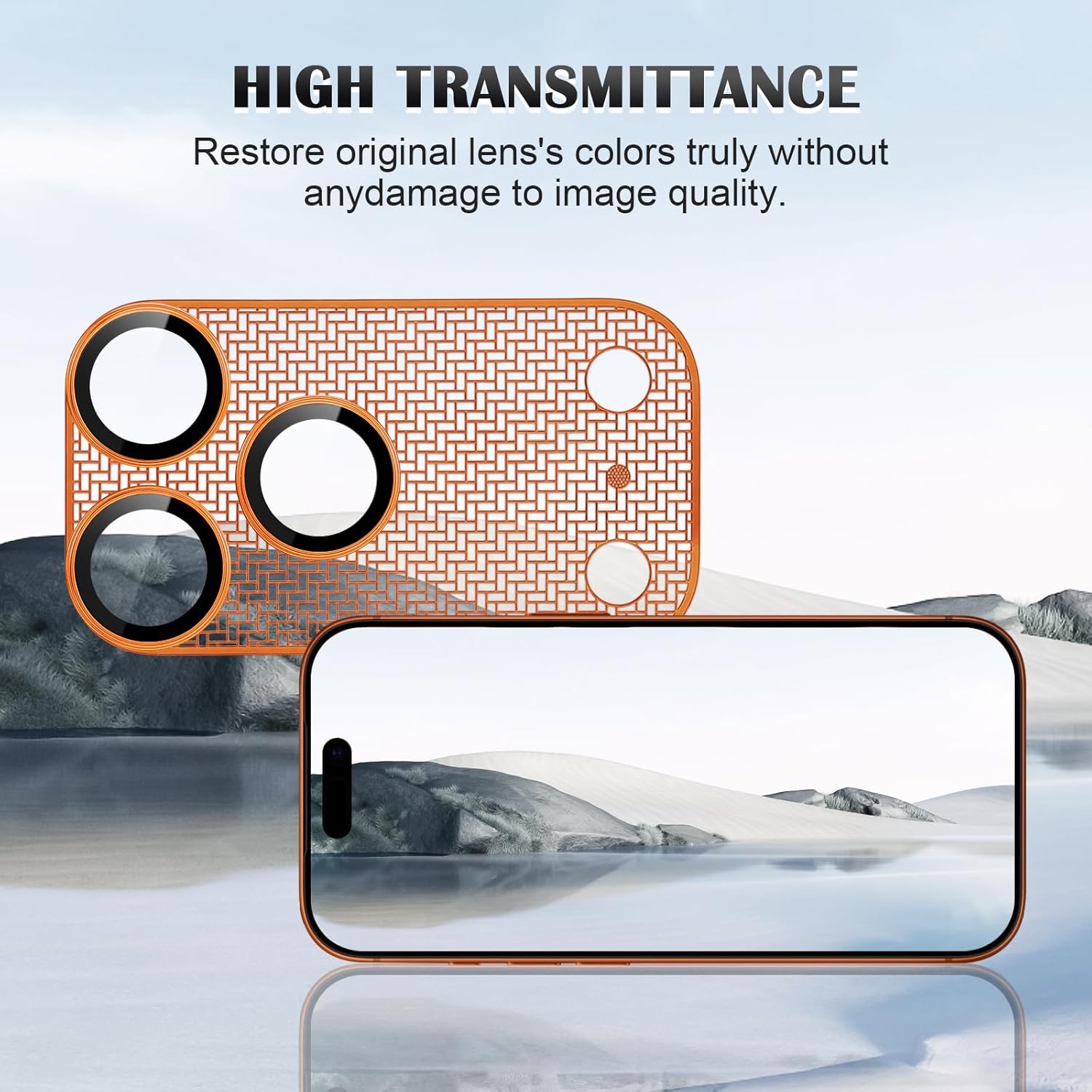 iPhone 17 Pro Eagle Eye AR+AF Lens Protector + Ultra-Thin Camera Island Film - Orange