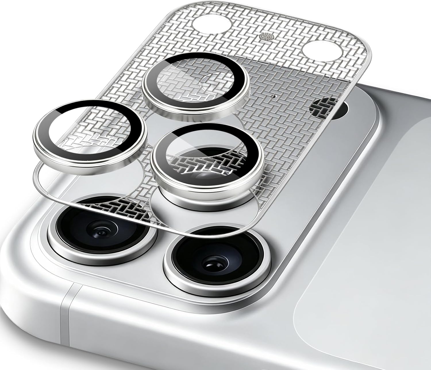 iPhone 17 Pro Max Eagle Eye AR+AF Lens Protector + Ultra-Thin Camera Island Film - Silver