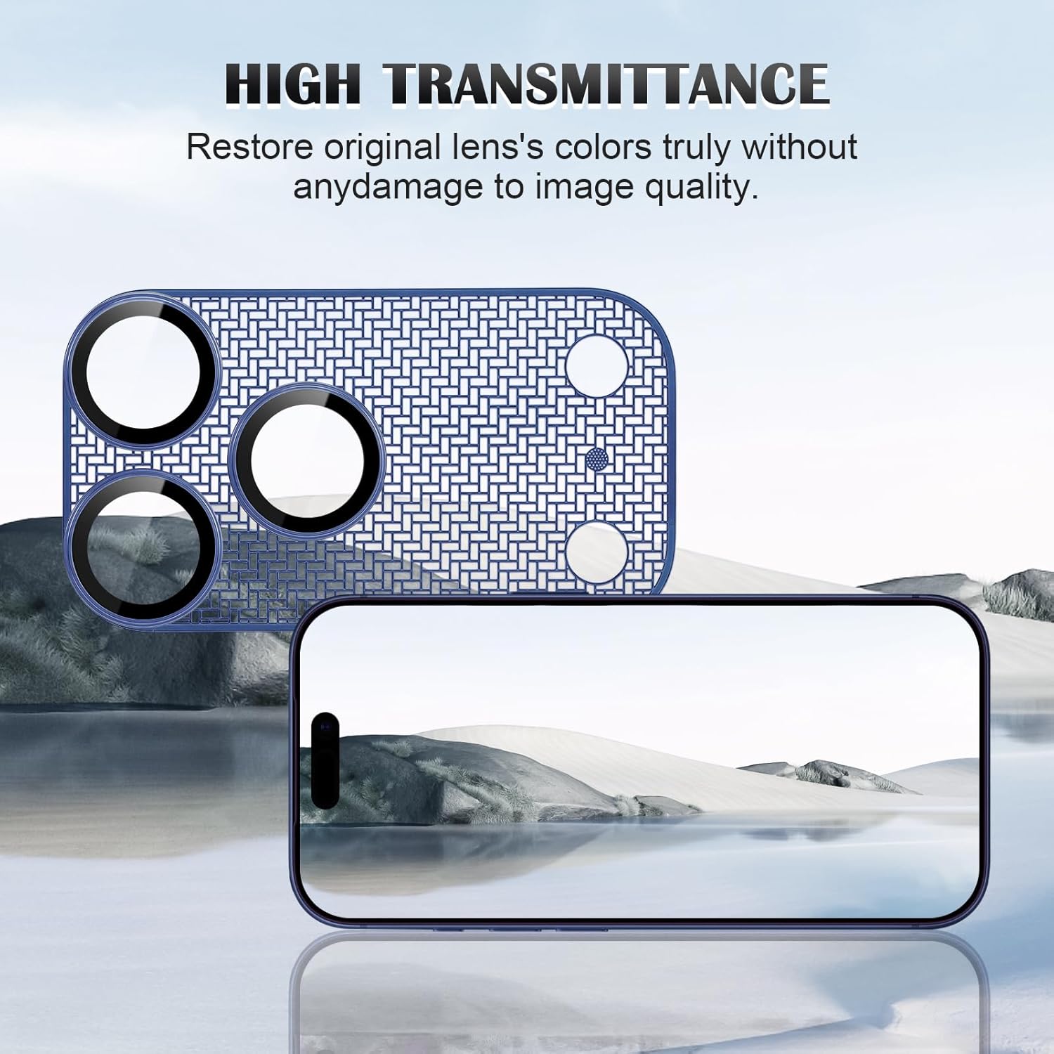 iPhone 17 Pro Eagle Eye AR+AF Lens Protector + Ultra-Thin Camera Island Film - Titanium Blue