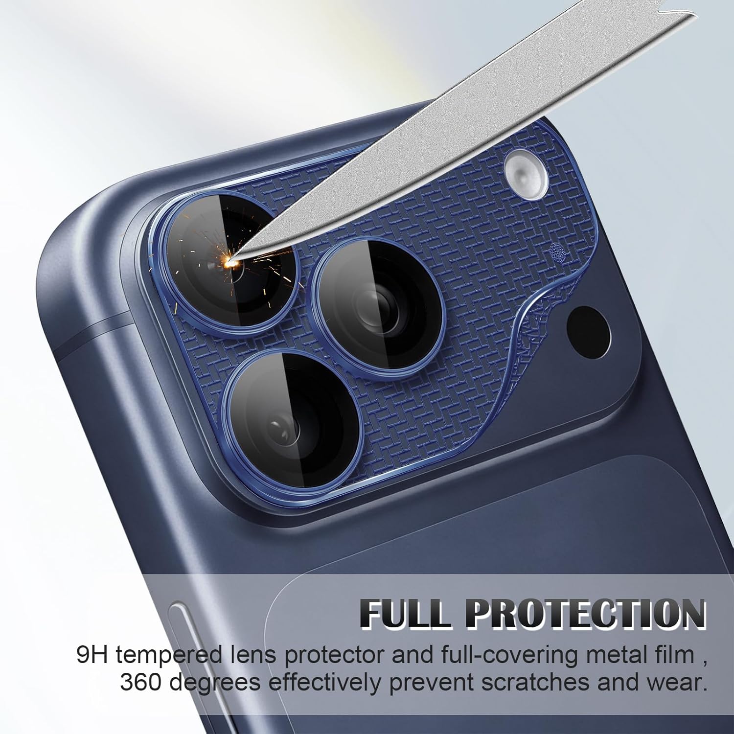 iPhone 17 Pro Eagle Eye AR+AF Lens Protector + Ultra-Thin Camera Island Film - Titanium Blue