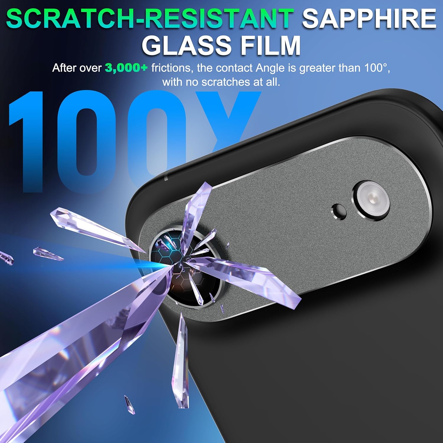 iPhone 17 Pro Max AR+AF Matte Alloy Camera Island Lens Protector [Silver]