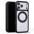 iPhone 17 Pro Clear MagSafe 360° Rotating Ring Stand Case [Black] - Black