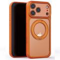 iPhone 17 Pro Max Clear MagSafe 360° Rotating Ring Stand Case [Orange] - Orange