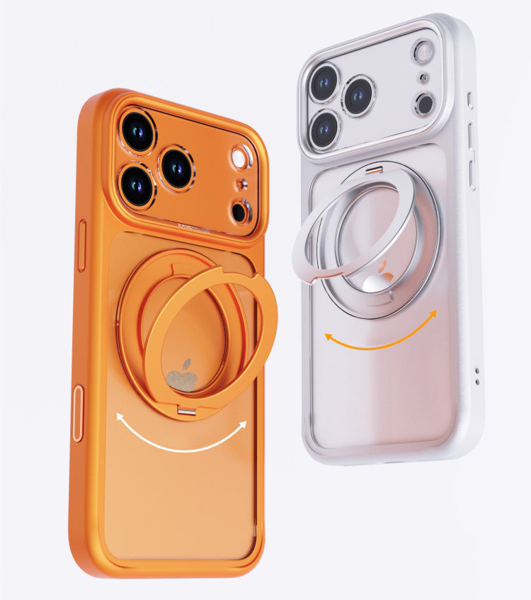 iPhone 18 Pro Max Clear MagSafe 360° Rotating Ring Stand Case [Burgundy]