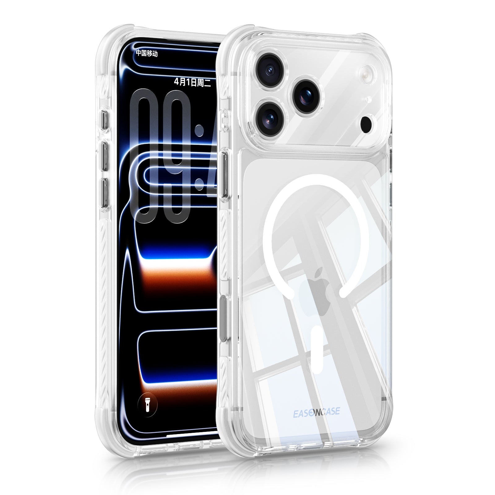 iPhone 17 Pro Max CrystalGuard MagSafe Clear Shockproof Bumper Case [White]