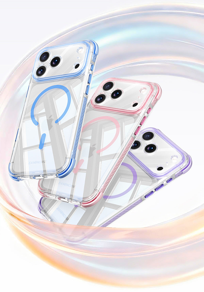 iPhone 18 Pro Max CrystalGuard MagSafe Clear Shockproof Bumper Case [Burgundy]