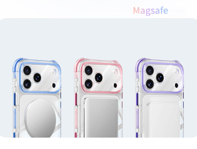 iPhone 18 Pro Max CrystalGuard MagSafe Clear Shockproof Bumper Case [Burgundy]