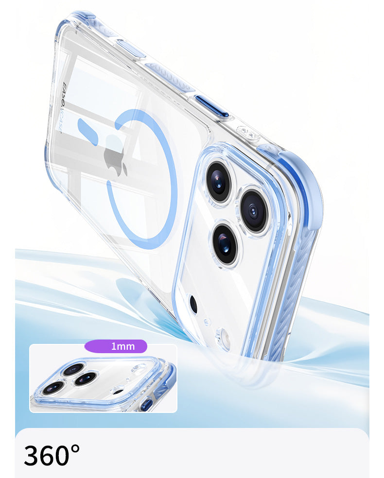 iPhone 18 Pro Max CrystalGuard MagSafe Clear Shockproof Bumper Case [Burgundy]