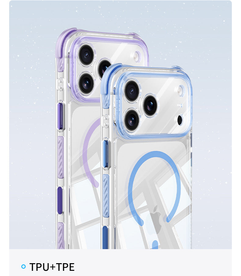iPhone 18 Pro Max CrystalGuard MagSafe Clear Shockproof Bumper Case [Burgundy]