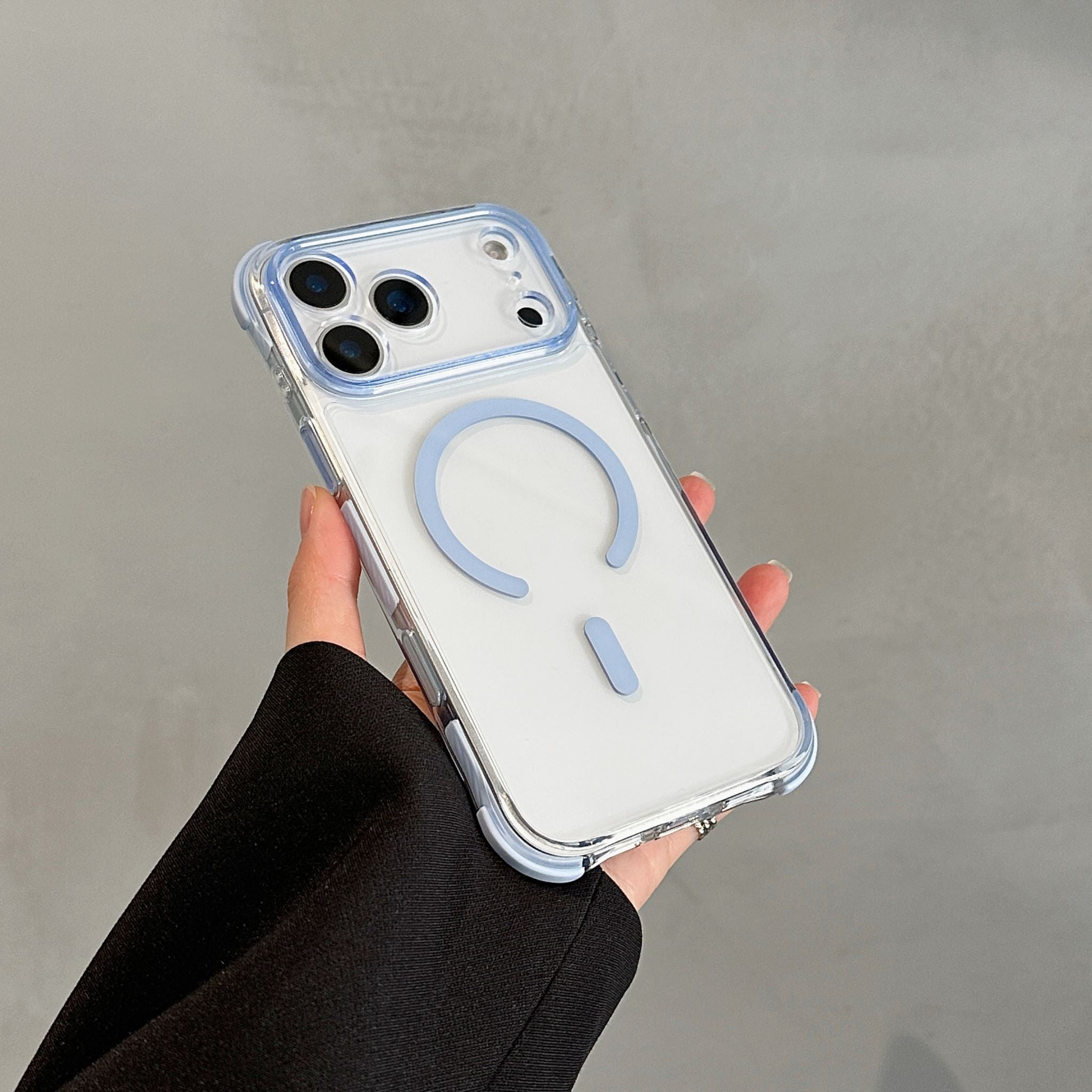 iPhone 15 Pro Max CrystalGuard MagSafe Clear Shockproof Bumper Case [Sky Blue]