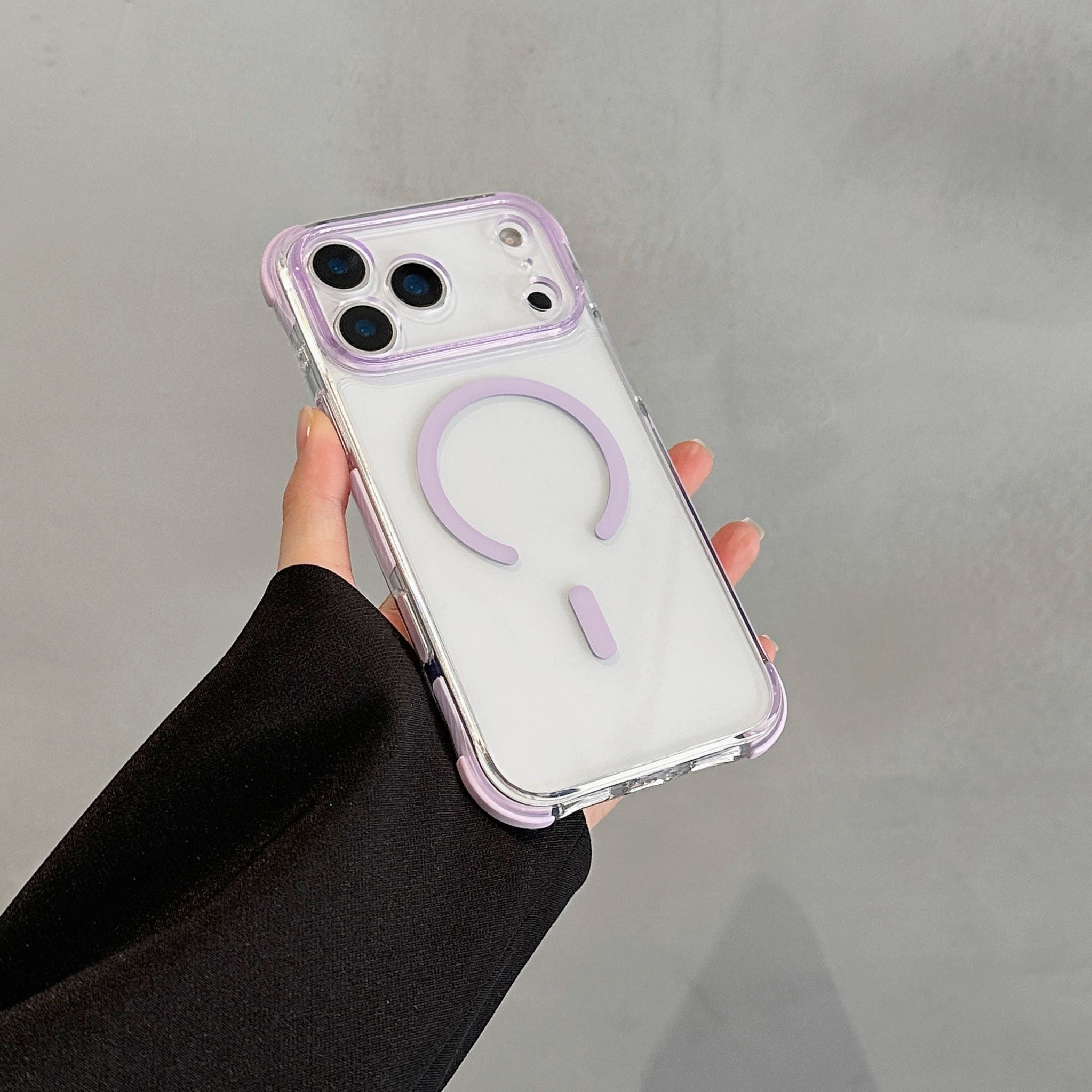 iPhone 17 Pro CrystalGuard MagSafe Clear Shockproof Bumper Case [Lilac]