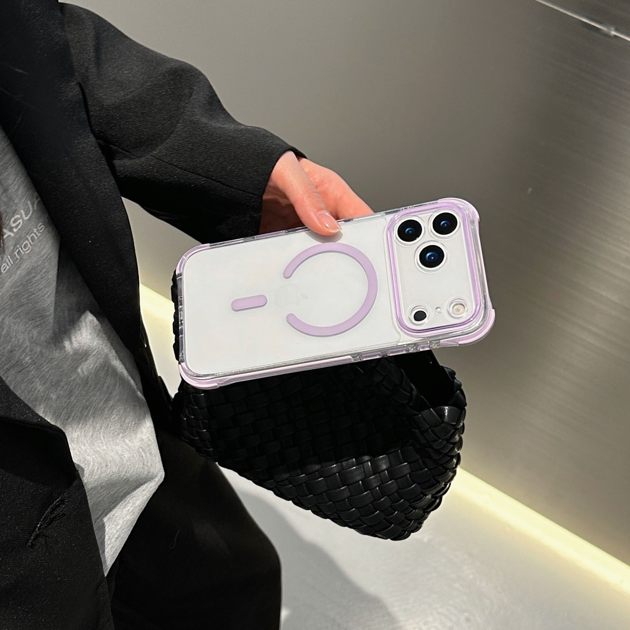 iPhone 17 Pro CrystalGuard MagSafe Clear Shockproof Bumper Case [Lilac]