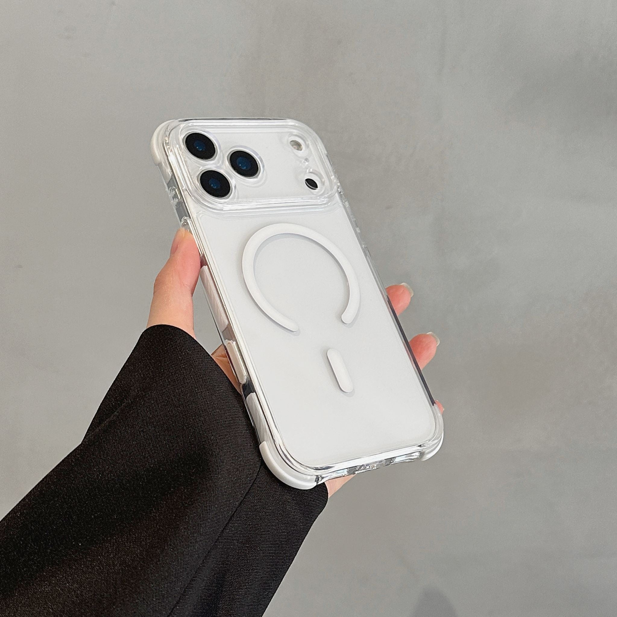 iPhone 16 CrystalGuard MagSafe Clear Shockproof Bumper Case [White]